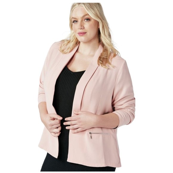 Blush Zip Pocket Blazer - Picture 1 of 4